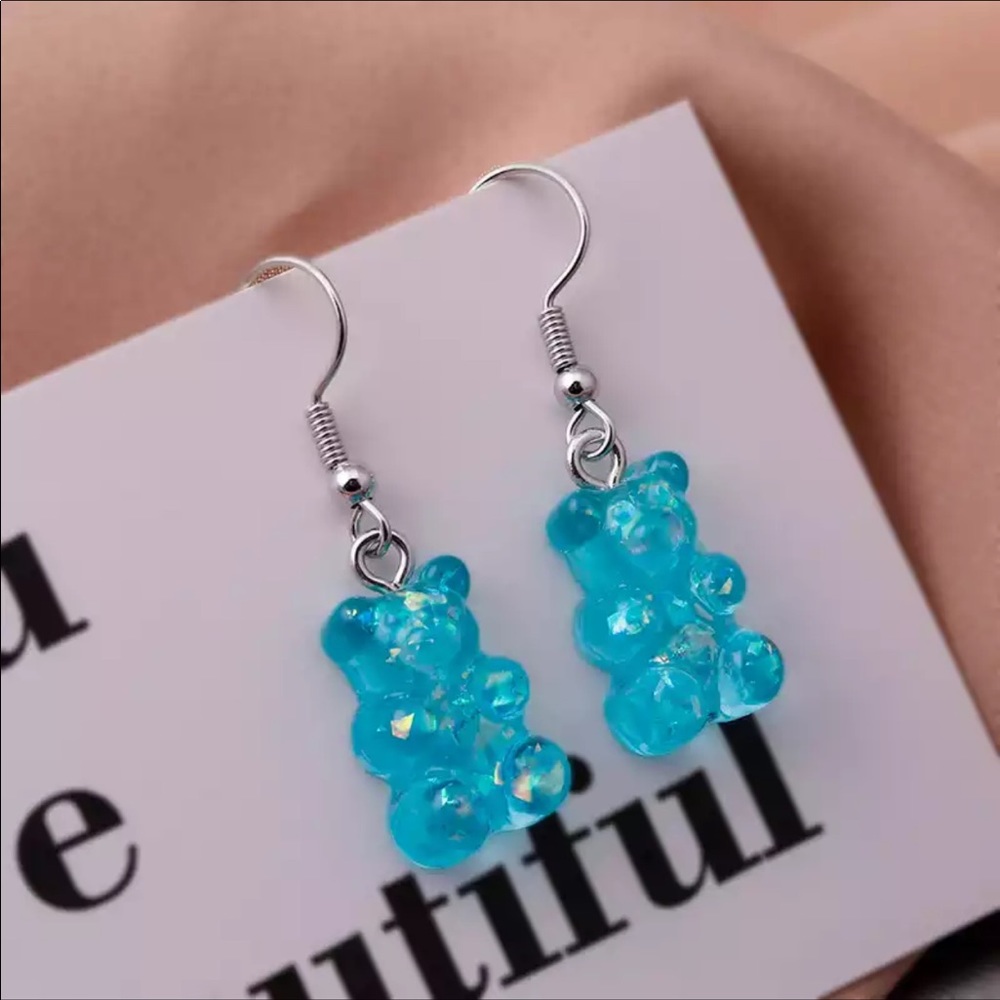 New Gummy Bear Dangle Earrings Women Cartoon Animal Bear Creative Drop earrings - Picture 1 of 1